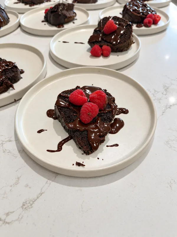 Lino Cantú’s chocolate desserts with sauce and fresh berries